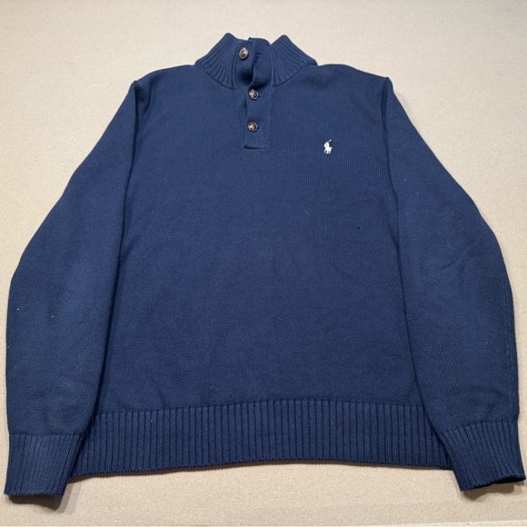 Polo by Ralph Lauren Classic Blue Crewneck Sweater - Picture 1 of 5